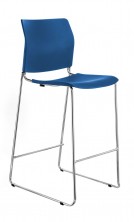 CS One Bar Stool. Blue, White, Red Or Black Plastic Shell. Chrome Frame